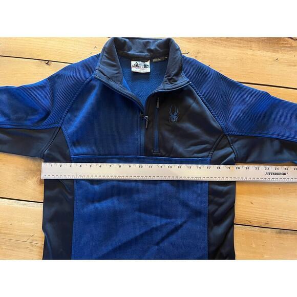 Spyder Men's 1/4 Zip Pullover Jacket. Navy/Black. Spyder Logo. Size Medium - Picture 5 of 8